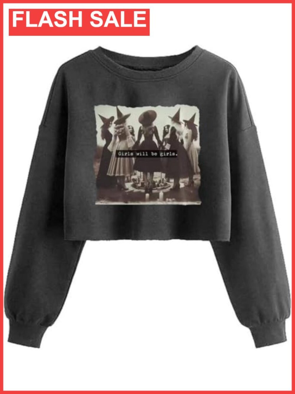 Cotton Blend Cropped Pullover Sweatshirt Long Sleeve Crew Neck